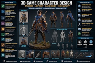 do 3d game character 3d game art stylized character design low poly character
