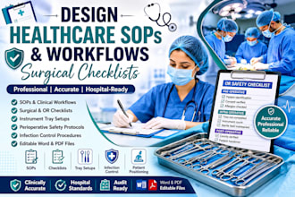 design healthcare sops and workflows, surgical checklists