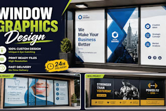 design  window graphics, storefront decal, window wrap, vinyl signs and branding