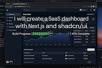 create a saas dashboard with nextjs and shadcn UI