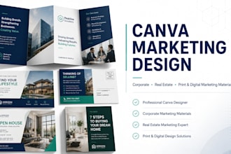 design real estate brochure flyer postcard and editable canva design