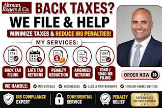 file your back taxes, help reduce irs penalties, and minimize US tax return