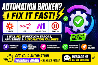 fix zapier, n8n, make com and twilio automation workflow errors