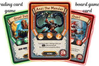 design trading card game, board game, playing card, custom card game, ccg, tcg