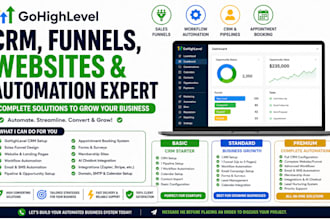 setup gohighlevel website, pipeline, CRM and lead automation
