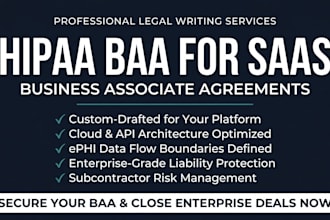 draft a custom hipaa baa or business associate agreement for saas
