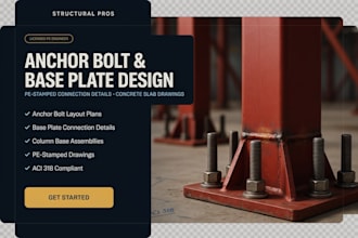 design anchor bolt drawings, concrete slab column base plate california pe stamp