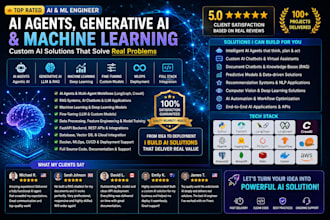 build custom ai agents, generative ai and machine  deep learning llm solutions