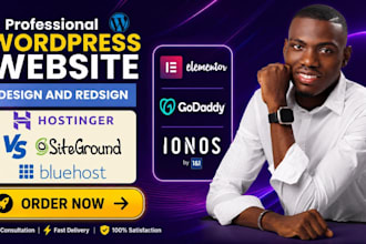 design wordpress website bluehost website hostinger website siteground website