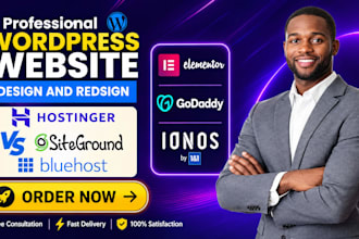 design wordpress website bluehost website hostinger website siteground website