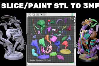 color 3d model paint repair slice stl to 3mf for bambu lab multicolor printing