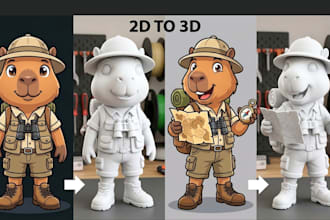 convert 2d image to 3d model image to 3d design stl file for 3d printing