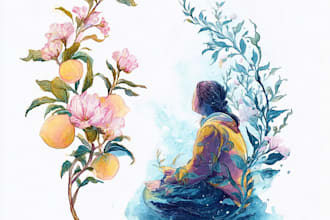 illustrate anything in watercolor style