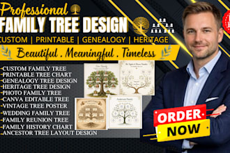 design genealogy family tree, heritage chart, family tree chart, flowchart