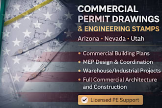 arizona, nevada, commercial architecture permit drawing mep design utah pe stamp
