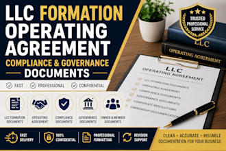 draft llc operating agreement, llc formation, compliance and governance document