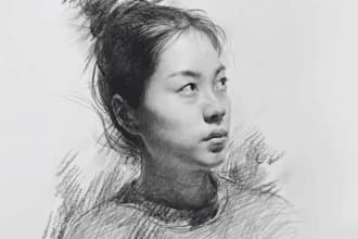 draw realistic pencil sketch portrait from photo fast hand drawing art