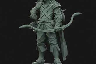create custom fantasy character sculpts for dnd, rpg miniature and 3d printing