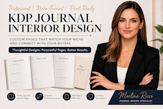 design a KDP journal interior with niche specific pages