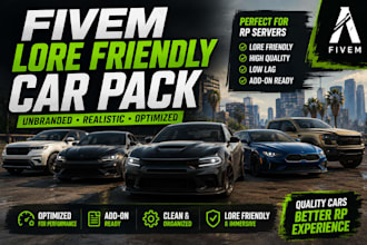 create fivem lore friendly car pack unbranded vehicles