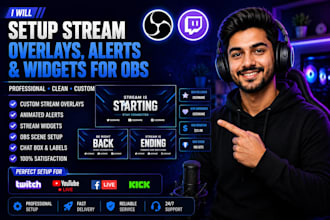 setup stream overlays, alerts, and widgets for obs