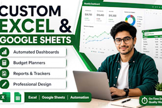 build custom excel spreadsheets, google sheets and budget planners