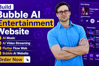 build bubble ai entertainment website ai music video streaming flutter flow web