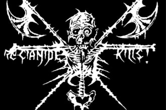 design a savage and extreme war metal logo