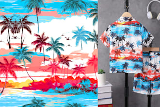 design tropical hawaiian seamless pattern for apparel print