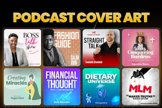 design podcast cover and podcast logo