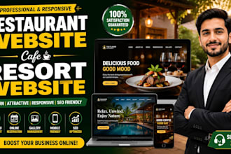 design a modern responsive restaurant website cafe resort website