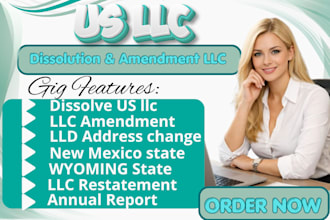 do wyoming llc, nm llc dissolution, ein closure, and registered agent removal