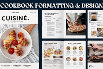 do book formatting for amazon KDP paperback, cookbook formatting cookbook design