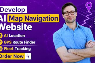 develop ai map navigation website ai location gps route finder fleet tracking