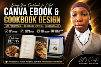 cookbook canva ebook design, cookbook writing, KDP book formatting, line editing