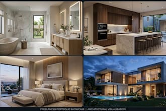 do interior design of bathroom kitchen bedroom and architectural 3d render