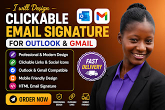 design clickable email signature for outlook and gmail