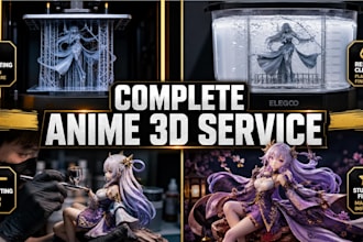 3d print and hand paint custom anime figures and miniatures