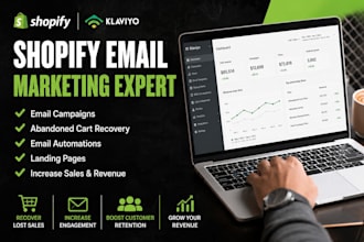 build email campaigns, landing pages and abandoned cart automation for shopify