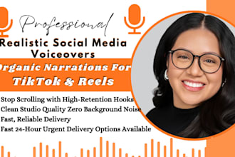 record realistic voiceover narration for your tiktok reels social media script