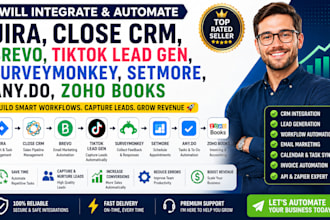 integrate jira close brevo tiktok lead gen surveymonkey setmore anydo zoho book