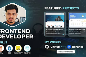 create morden website using react js and HTML, css