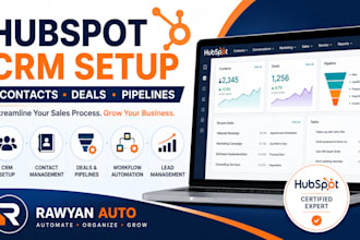 setup hubspot CRM, contact, deals, and sales pipelines