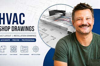 hvac shop drawing service, duct layout, hvac installation drawing cad