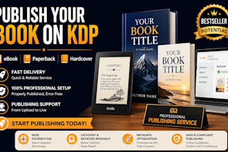 professionally publish your book on amazon KDP and kindle direct publishing