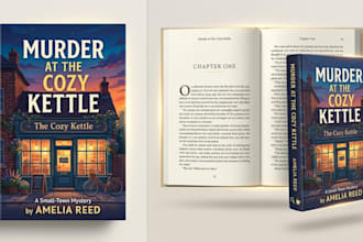 design a cozy mystery book cover or kdp paperback hardcover layout