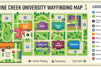 design wayfinding maps, navigation systems and directional signage map