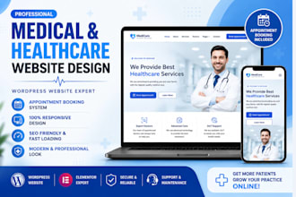 design medical, healthcare, clinic or doctor wordpress website