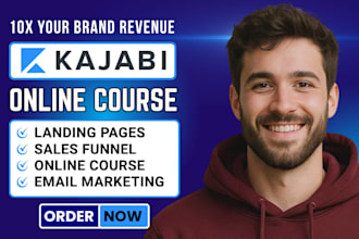 setup kajabi website, online course, sales funnel membership site, landing pages
