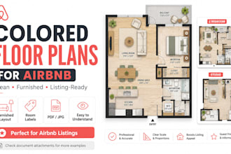 create colored floor plans for airbnb